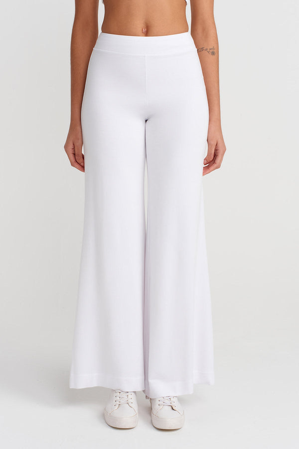 Nu Wide-Leg Palazzo Trousers Off White
