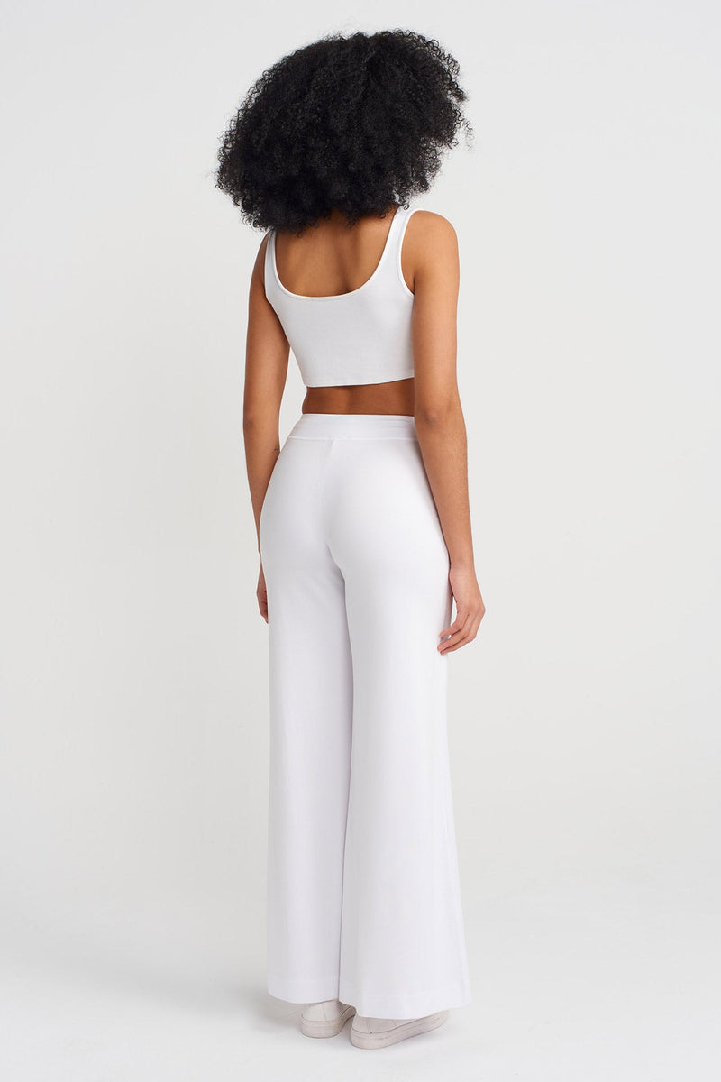 Nu Wide-Leg Palazzo Trousers Off White