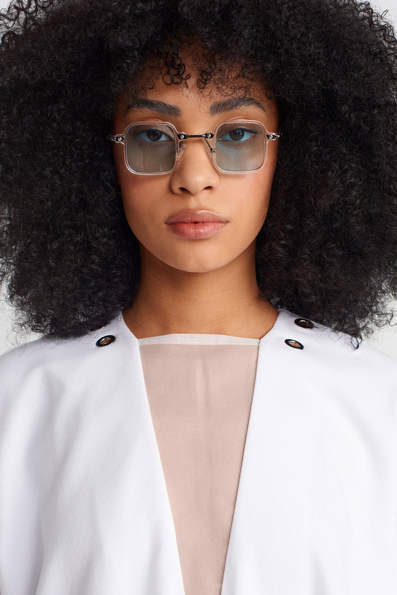 Nu V-Neck Loose Dress Off White
