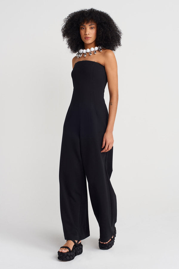 Nu Strapless Jumpsuit Black
