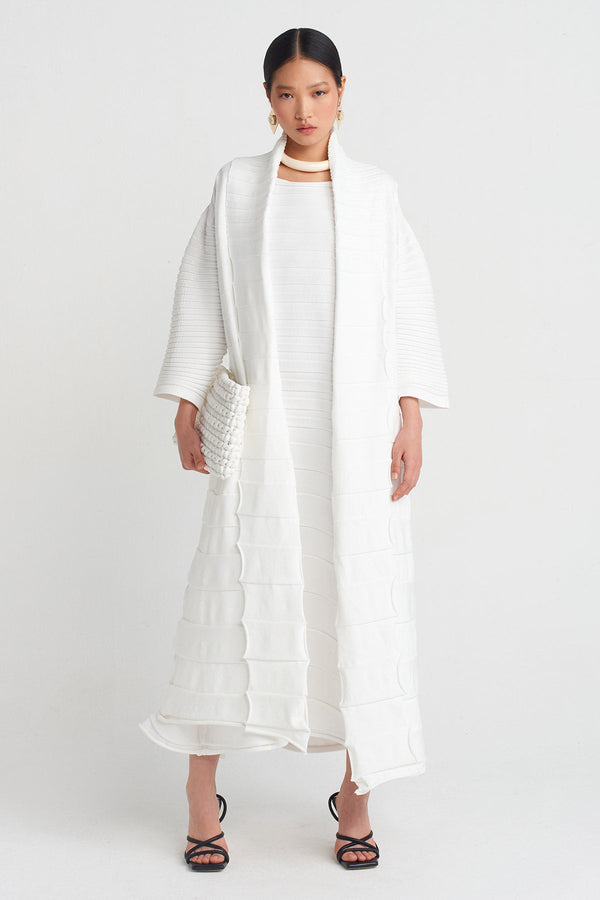 Nu Accordion Knit Cardigan Off White