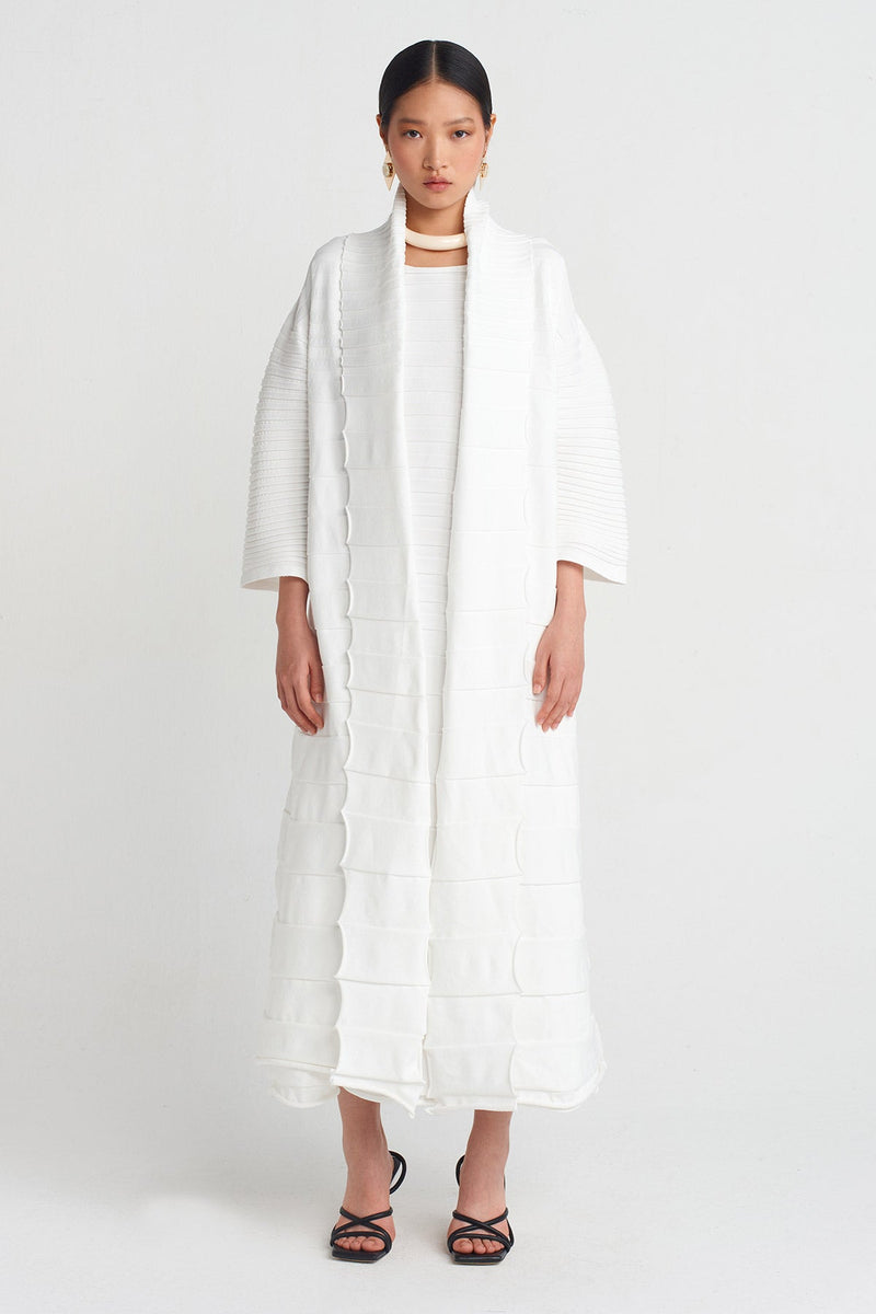 Nu Accordion Knit Cardigan Off White