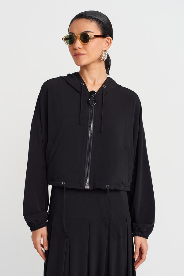 Nu Hooded Jersey Bomber Black