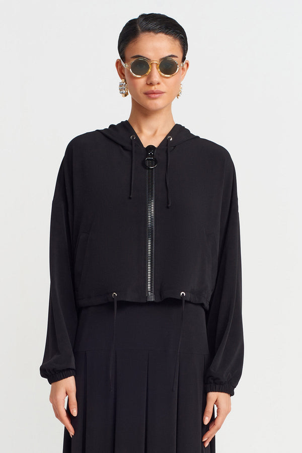 Nu Hooded Jersey Bomber Black