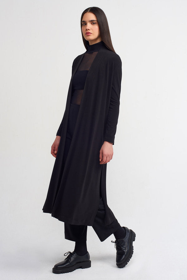Nu Long Jersey Cardigan Black