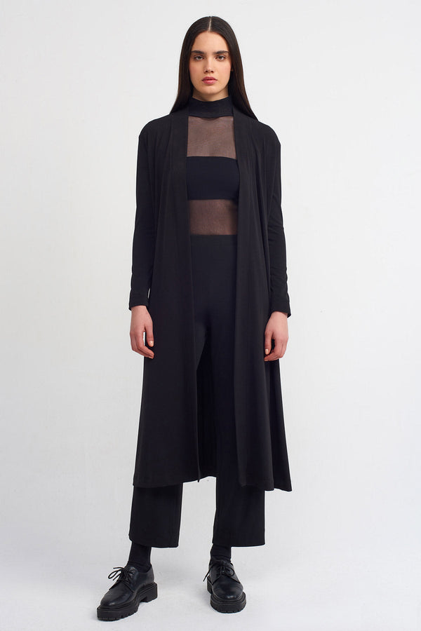 Nu Long Jersey Cardigan Black