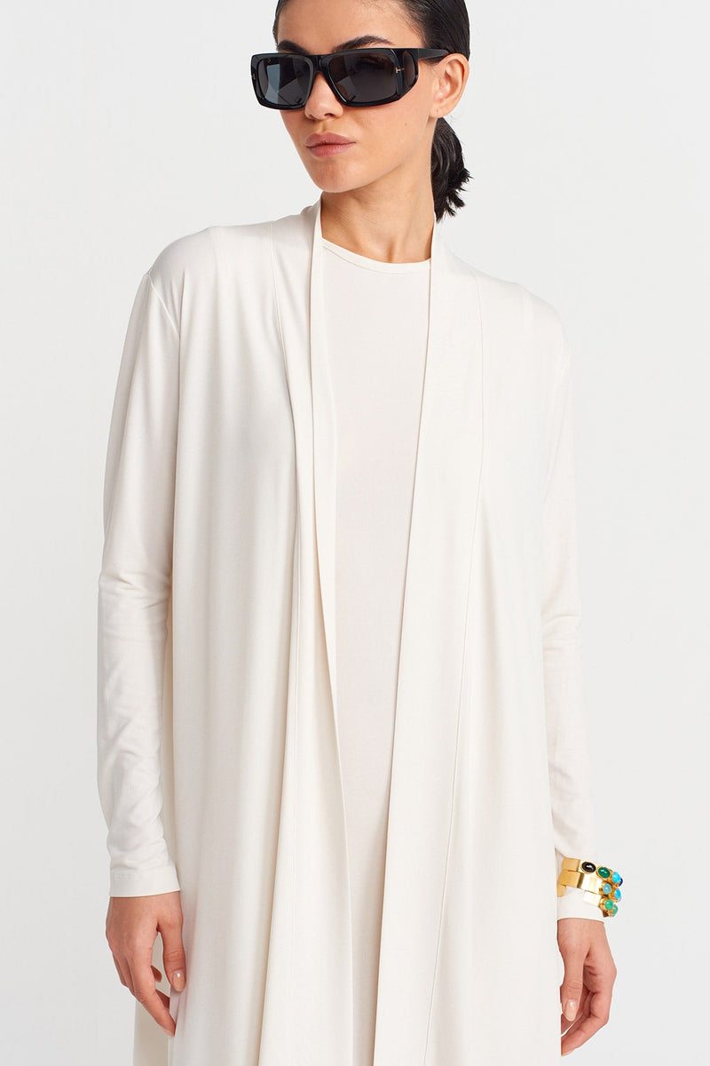 Nu Long Jersey Cardigan Ecru