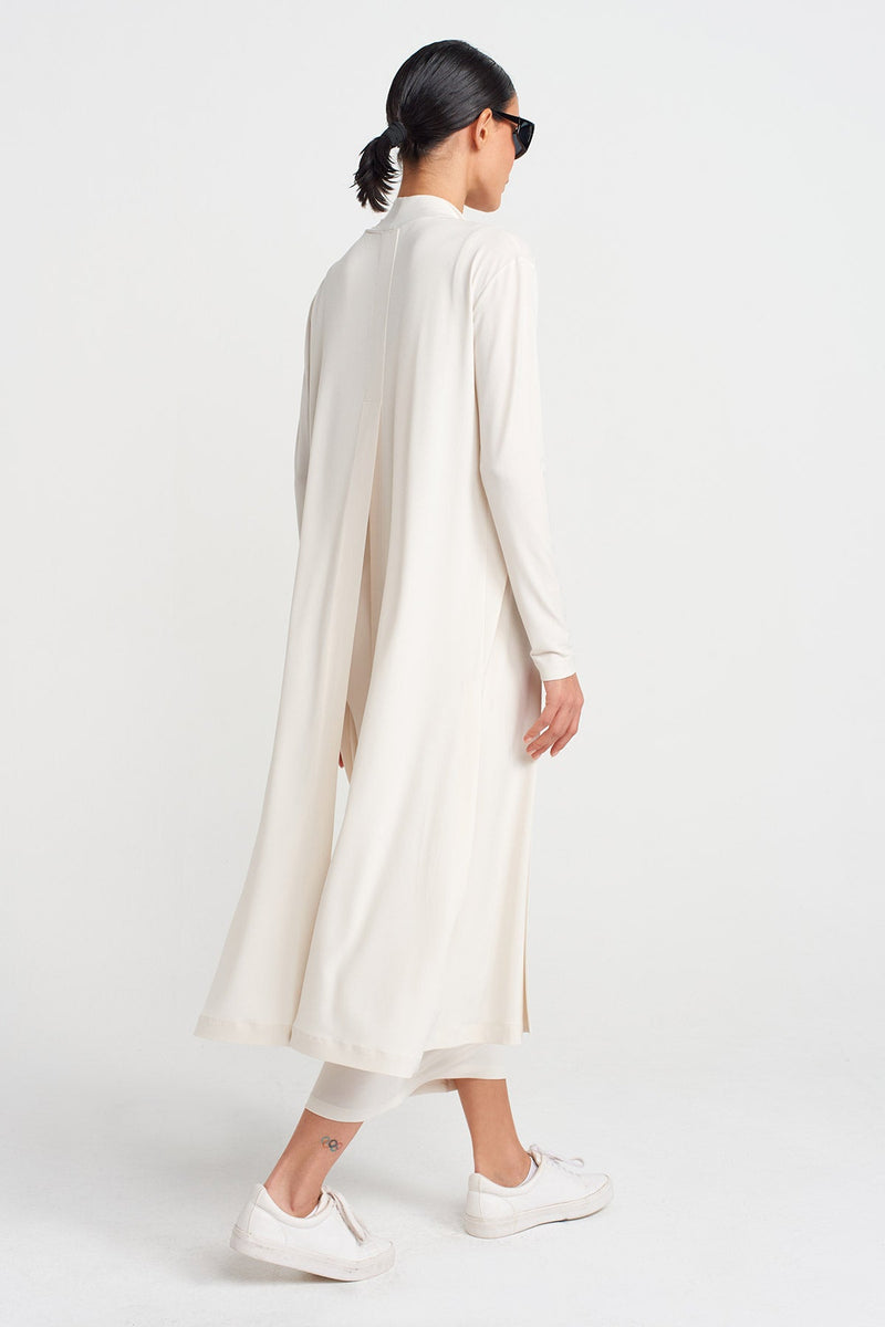 Nu Long Jersey Cardigan Ecru