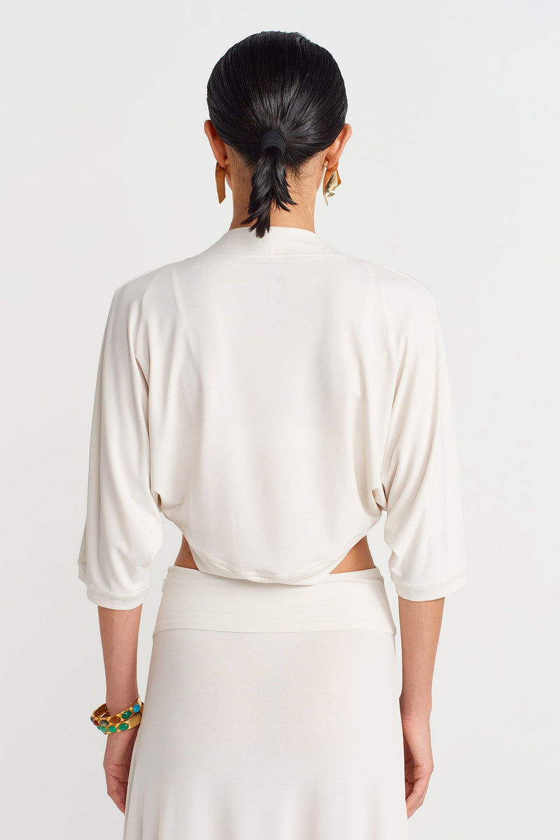 Nu Short Bolero Cardigan Ecru