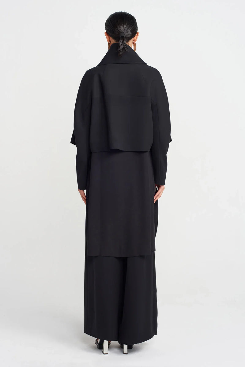 Nu Large Buttoned Short Jacket Black