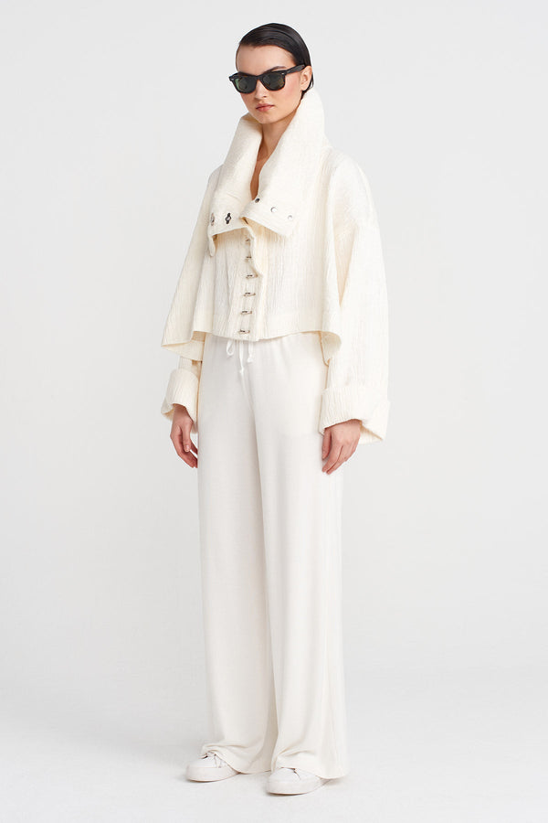 Nu High Collar Jacket Off White