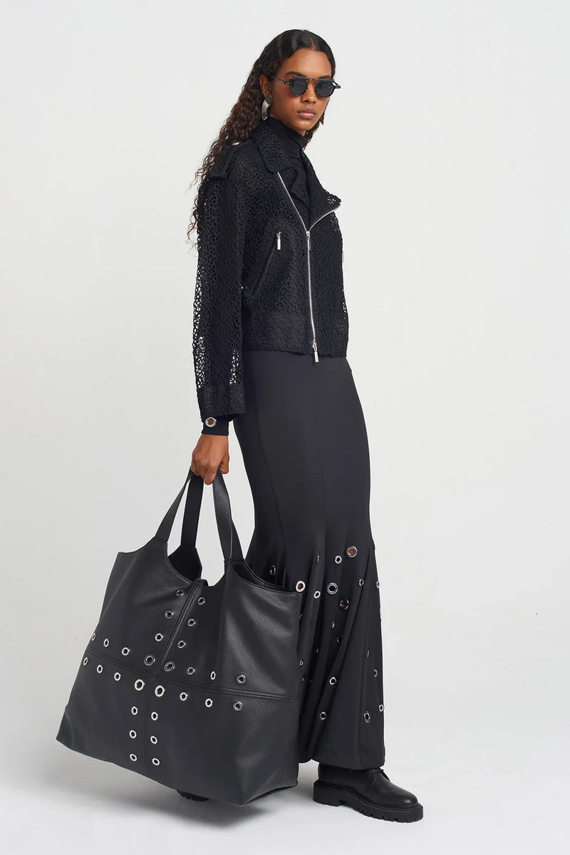 Nu Eyelet Shoulder Bag Black