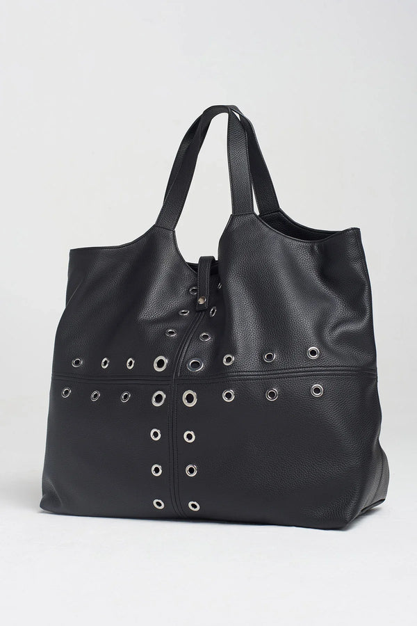 Nu Eyelet Shoulder Bag Black