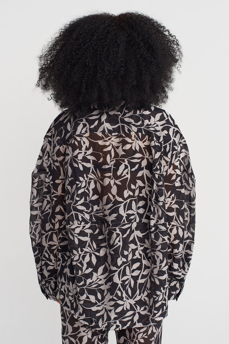 Nu Floral Voile Shirt Black