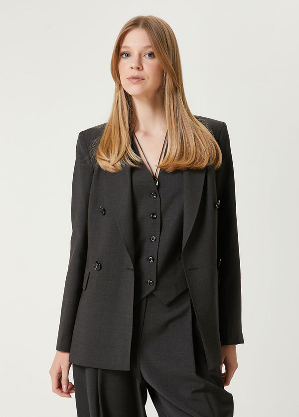 Beymen Club Double-Breasted Blazer Anthracite