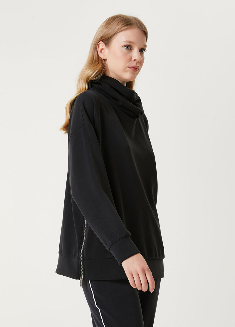 Beymen Club Draped Modal Sweatshirt Black