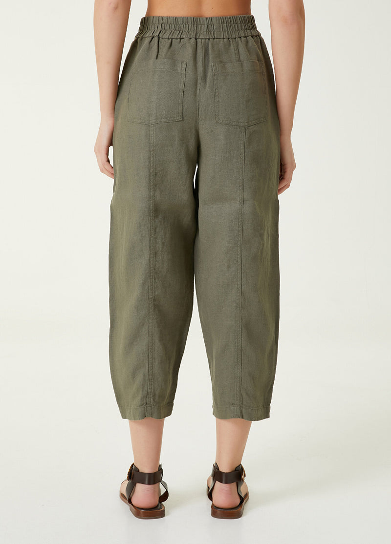 Beymen Club Slouchy Linen Trousers Khaki