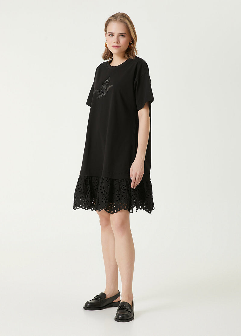 Beymen Club Stone Logo Mini Dress Black