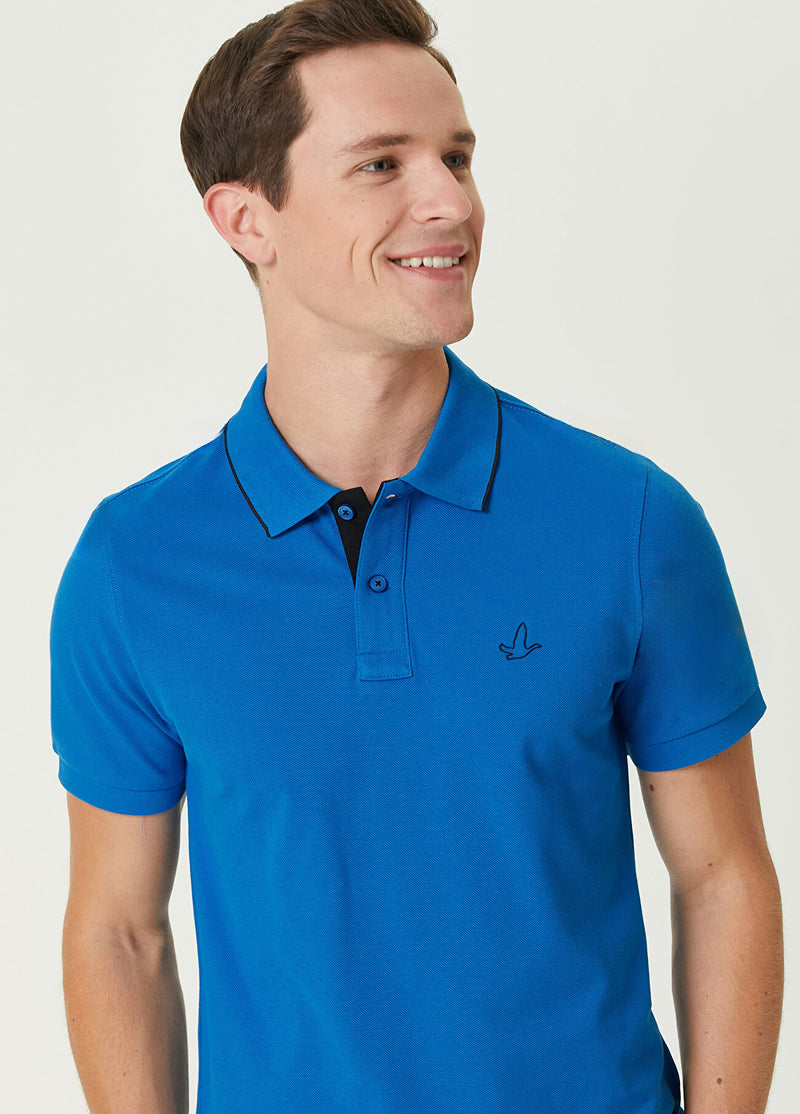 Beymen Club Men Slim Fit Polo Neck T-Shirt Cobalt