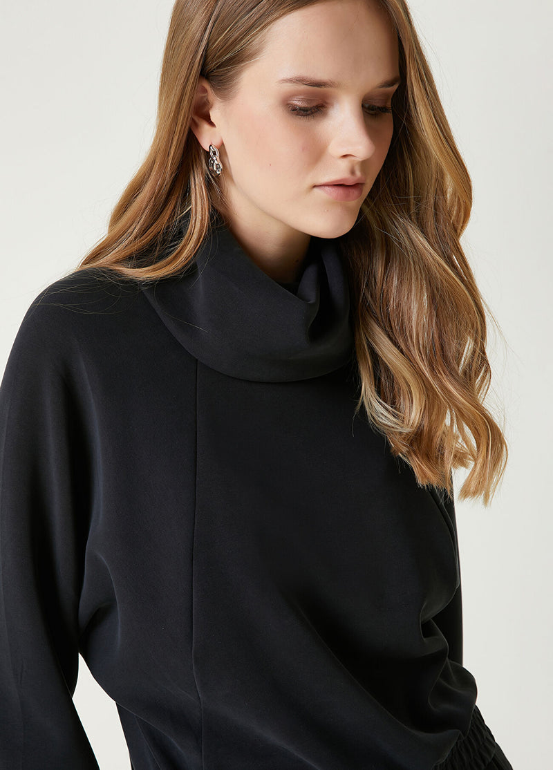 Beymen Club Flowing Collar Sweatshirt Black