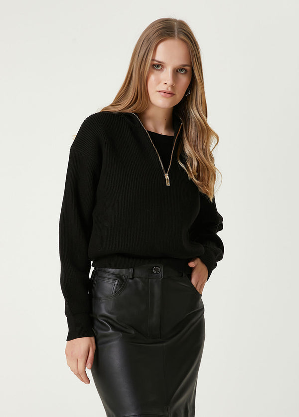 Beymen Club Rib Crop Sweater Black