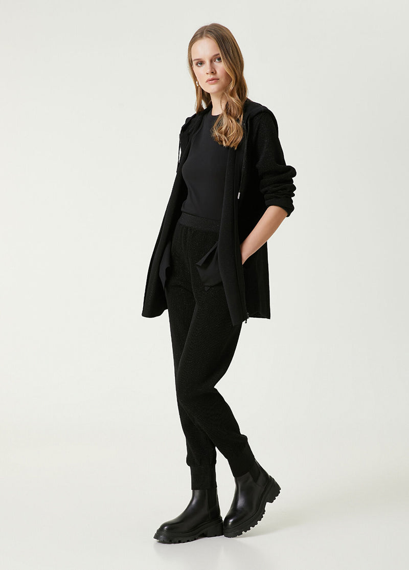 Beymen Club Glitter Textured Cardigan Black