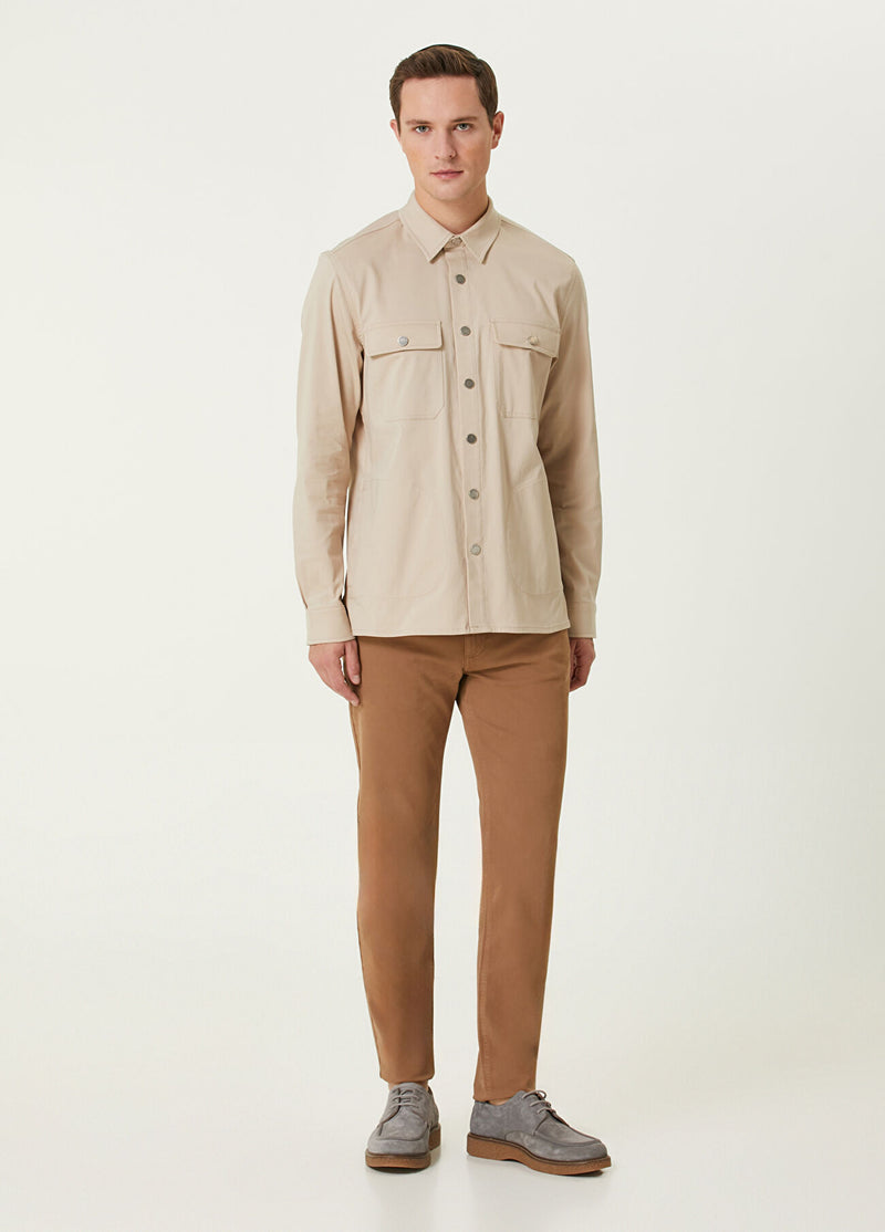 Beymen Club Men Pocket Detailed Outer Shirt Beige