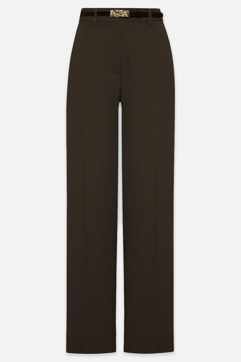 Setre Pocket Detailed Relaxed Cut Wide Leg Trousers Coffee Brown