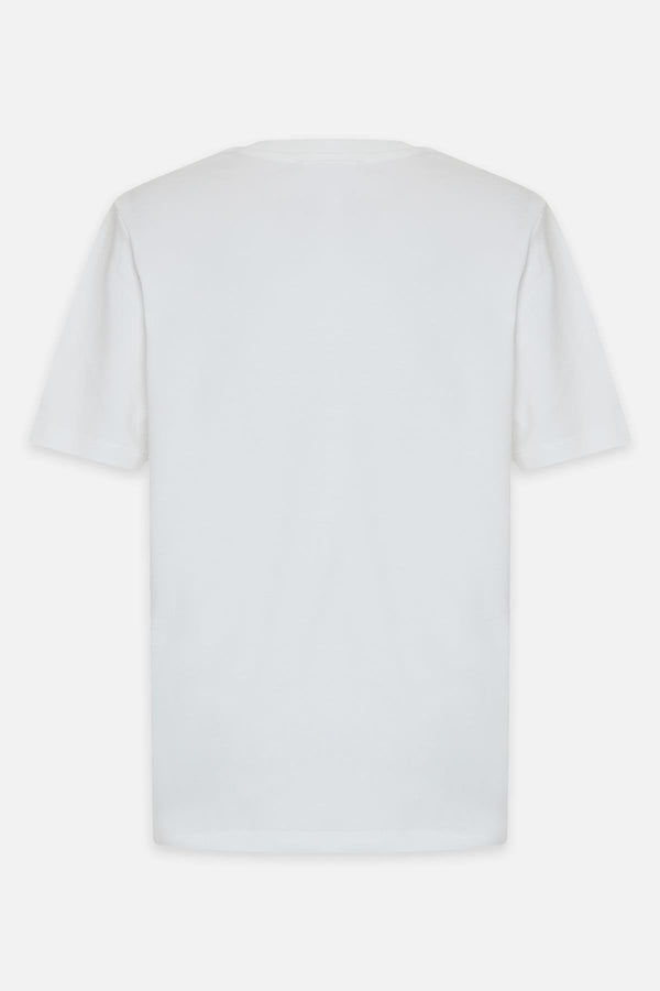 Setre Cotton Crew Neck Short Sleeve T-Shirt Ecru