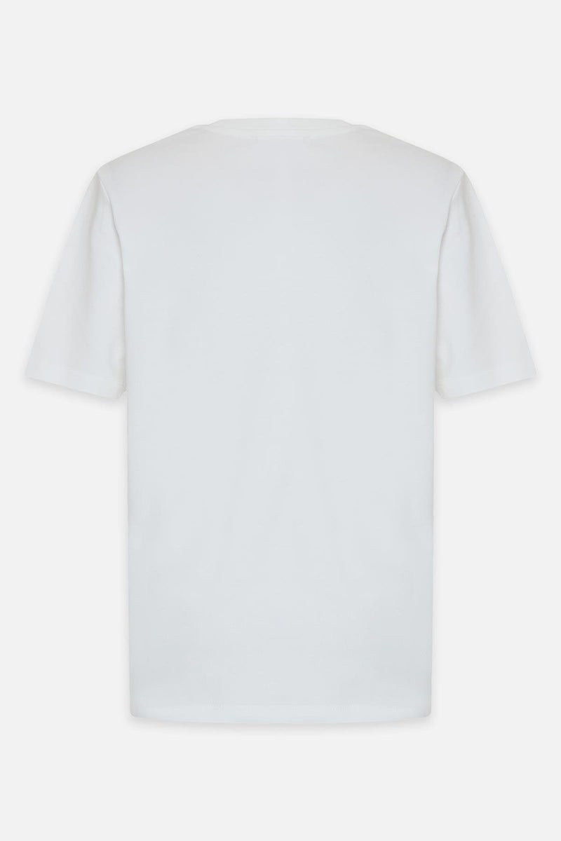 Setre Cotton Crew Neck Short Sleeve T-Shirt Ecru