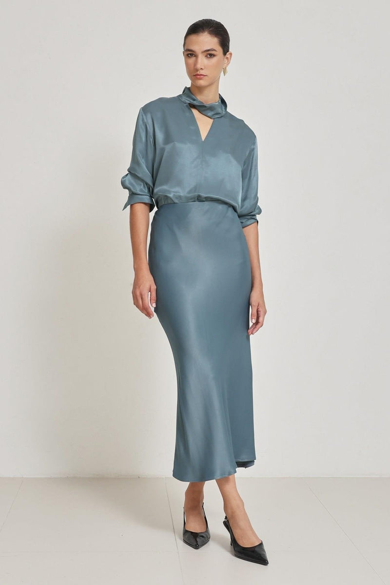 Setre Full-Cut Midi Length Skirt Light Green