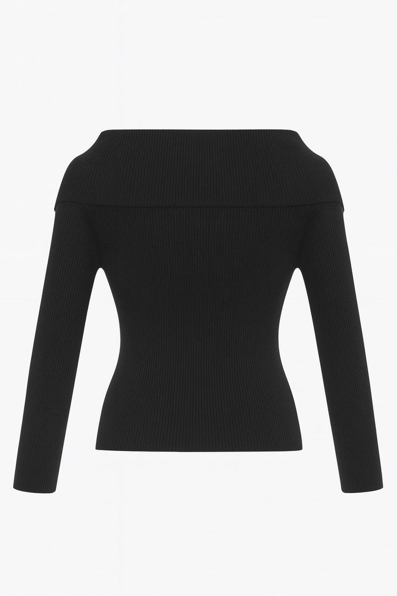 Setre Madonna Collar Long Sleeve Knitwear Black
