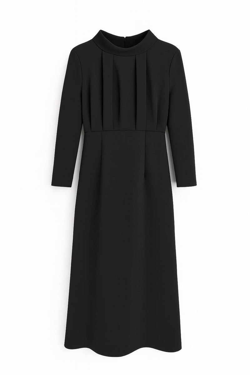 Setre Long Sleeve Dress With Draped Detail Black
