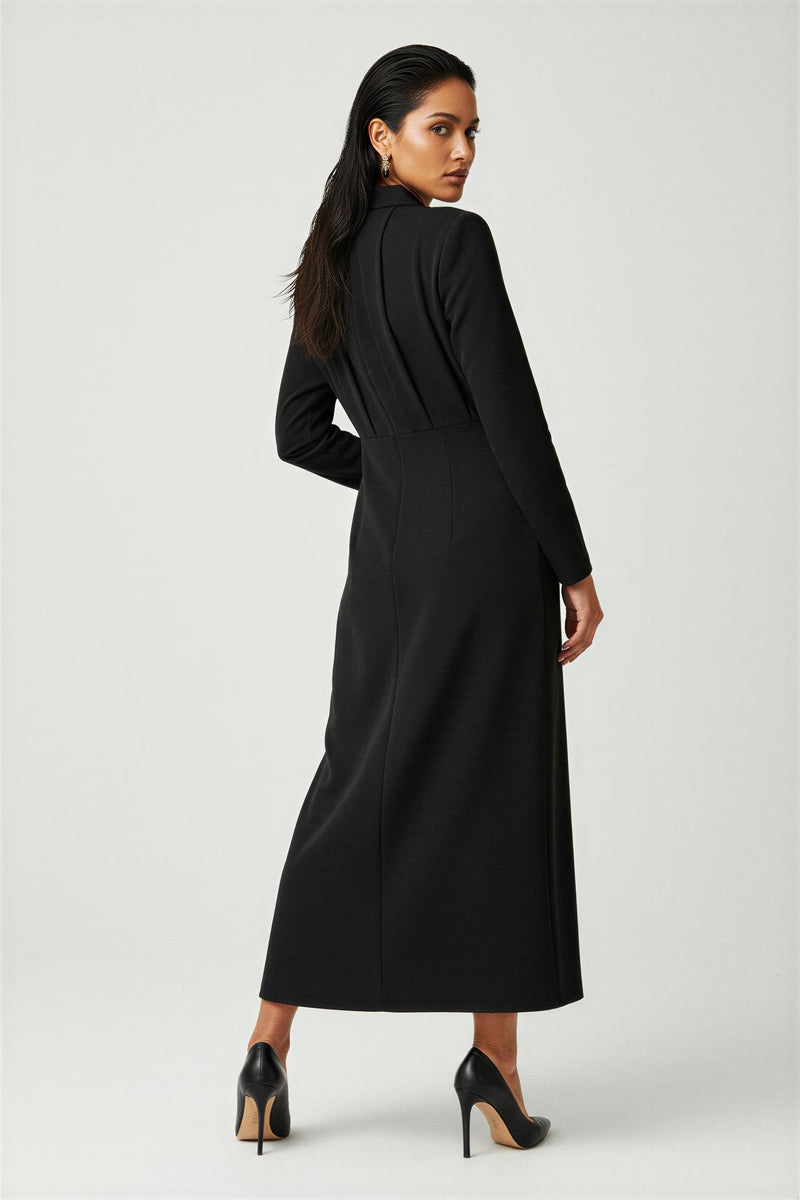 Setre Long Sleeve Dress With Draped Detail Black