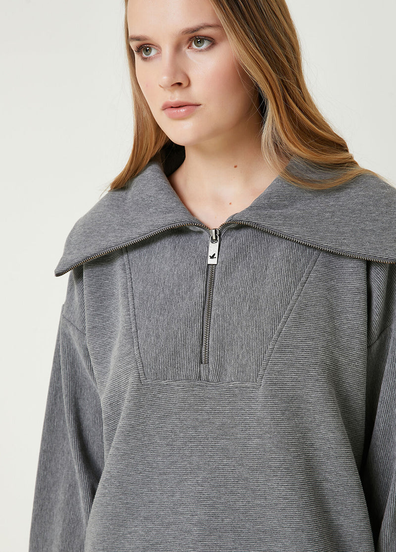 Beymen Club Oversize Sweatshirt Grey Melange