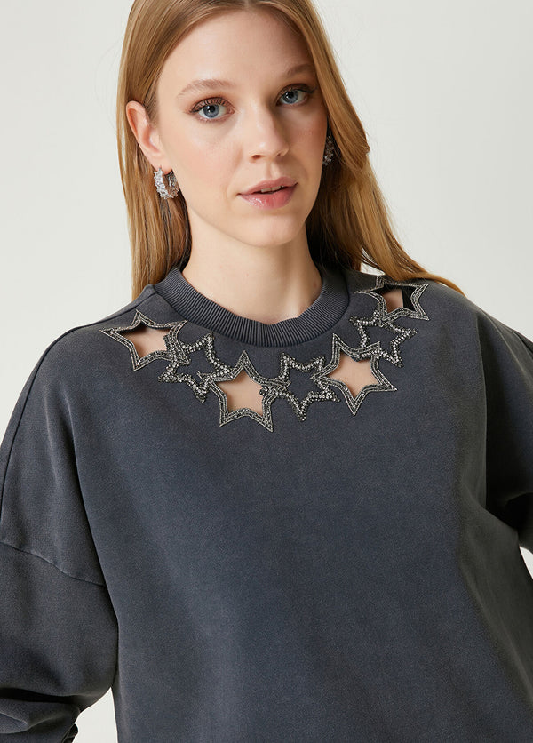 Beymen Club Star Embroidered Sweatshirt Anthracite