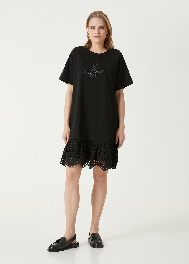 Beymen Club Stone Logo Mini Dress Black