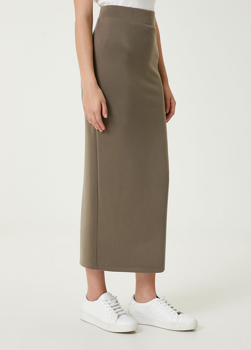 Beymen Club Slit Midi Skirt Khaki