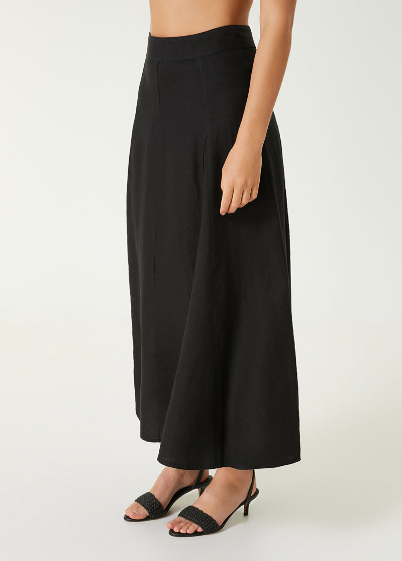 Beymen Club Maxi Linen Skirt Black