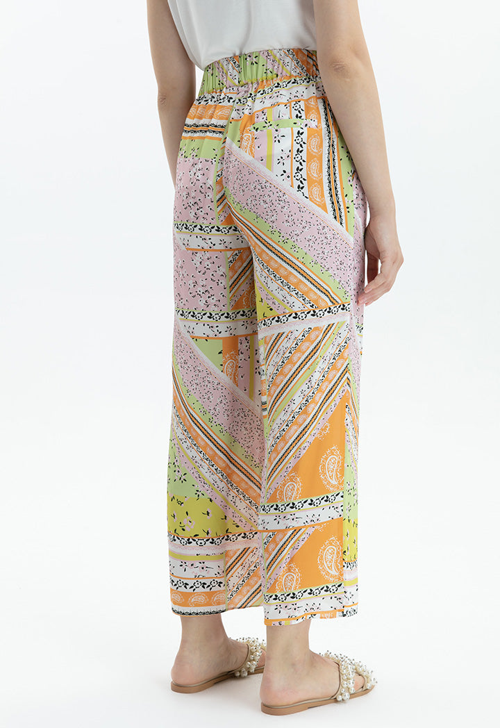 Choice Textured Disty Printed Trousers Multi Color