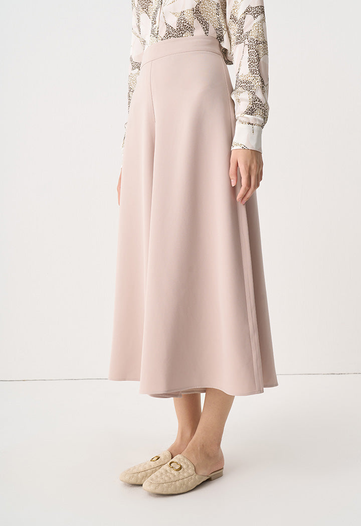 Choice Single Tone Wide Legs Culottes Taupe