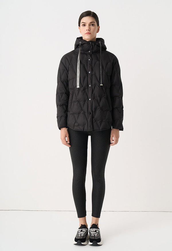 Choice Solid Quilted Hooded Jacket Black