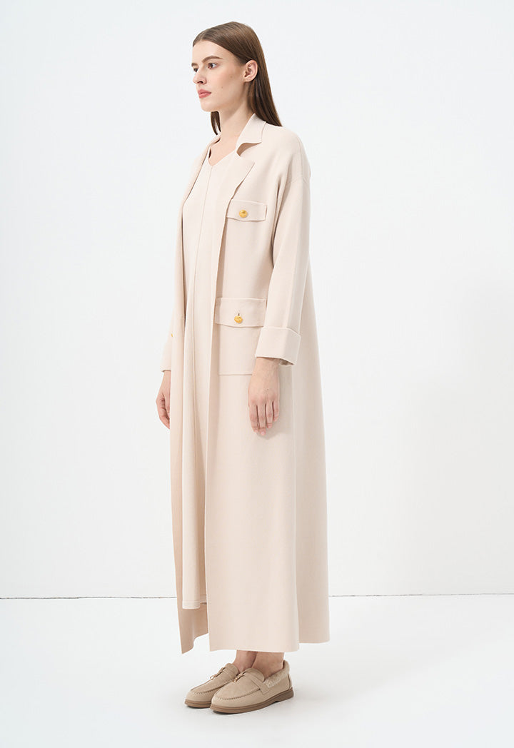 Choice Outerwear With Button Accessories Beige