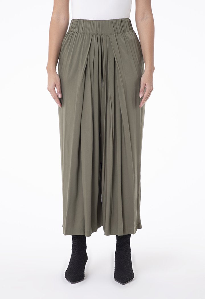 Choice Palazzo Wide Leg Pants Olive