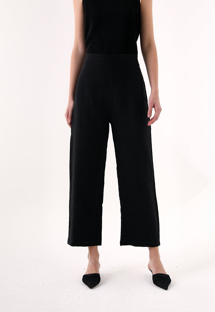 Choice Linen Wide Leg Trouser Black