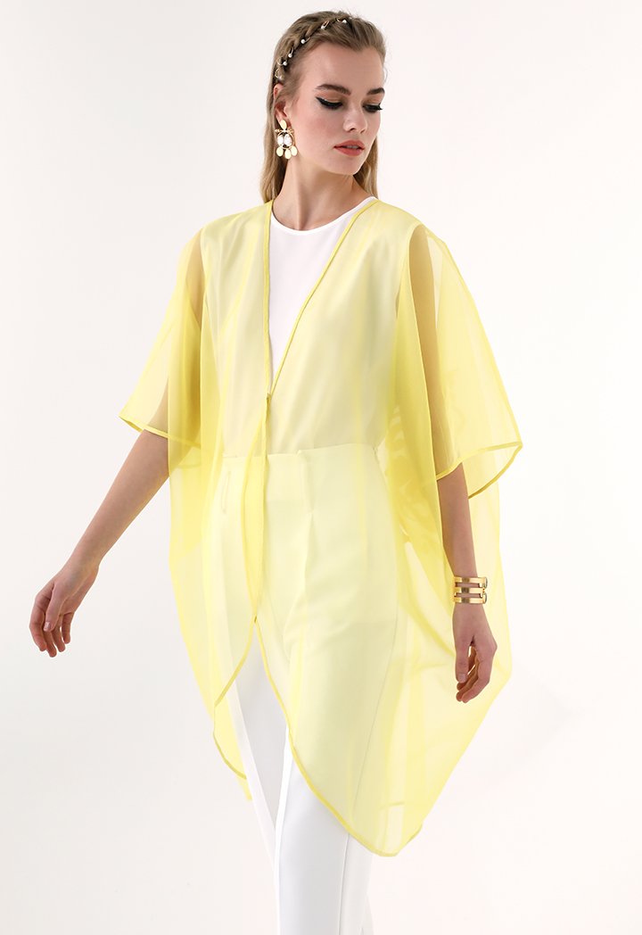 Choice Organza Kimono Jacket Yellow