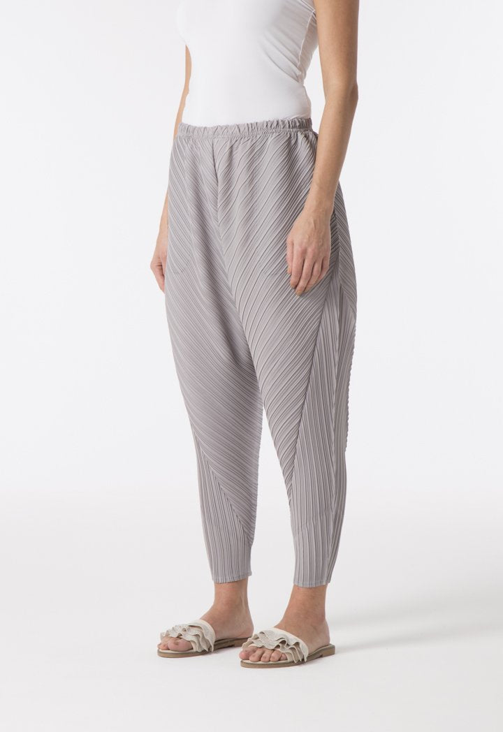 Choice Electric Mixed Pleats Harem Pants Grey