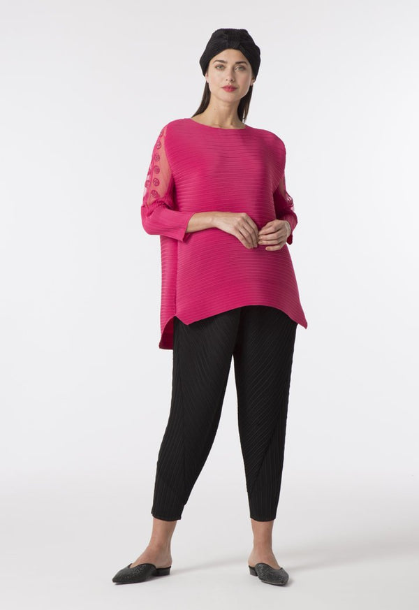 Choice Micro Pleated Blouse Fuchsia