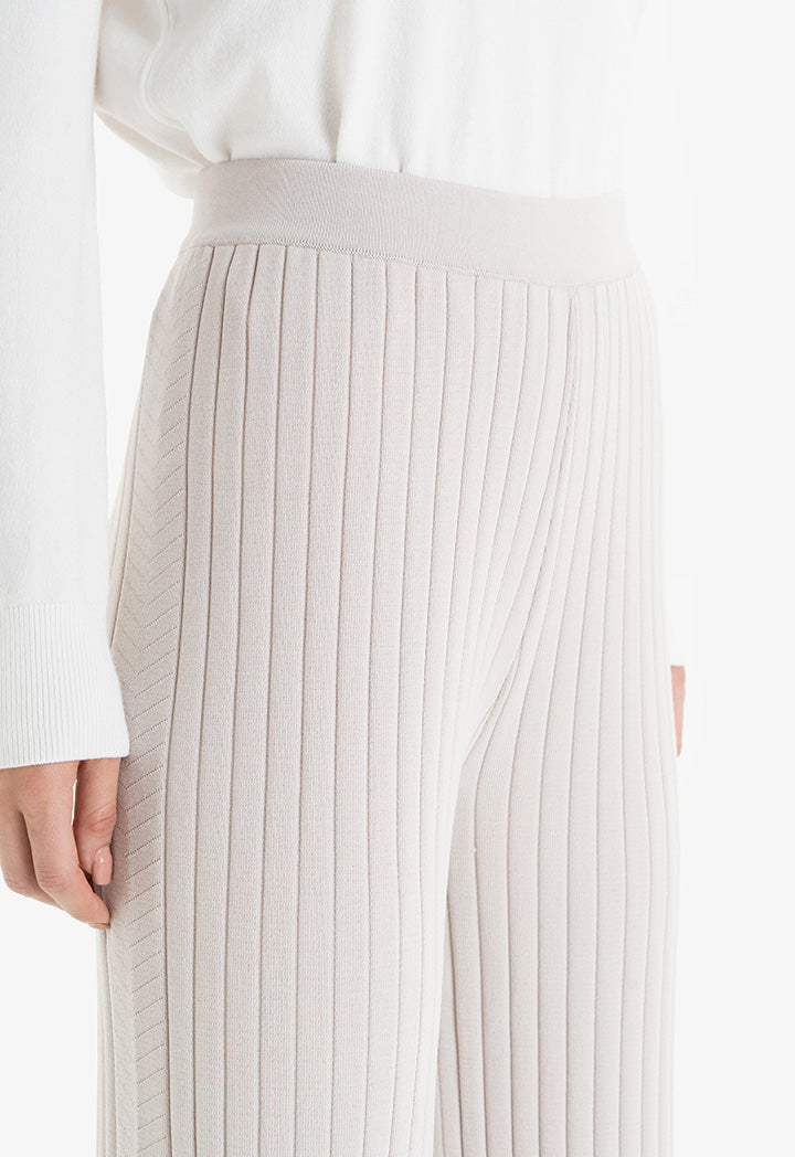 Choice Trousers With Striped Pattern  Beige