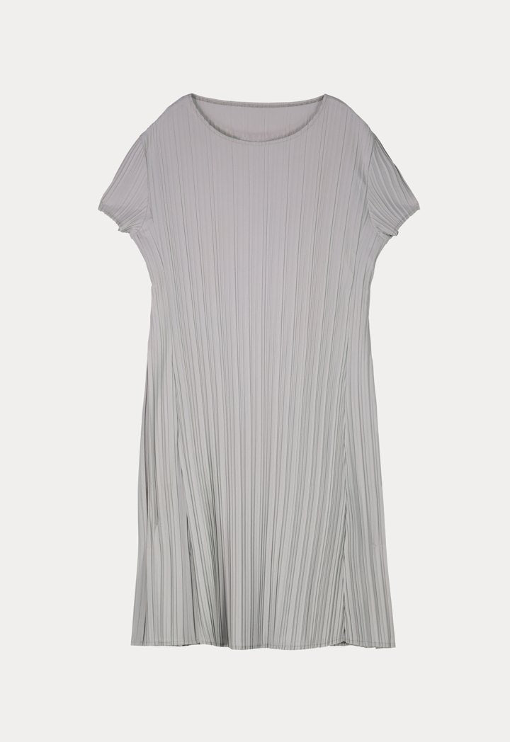 Choice Electric Pleated Casual Dress Grey